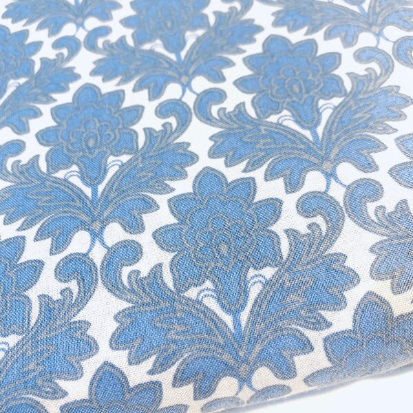 Blue Floral Fabric Etsy