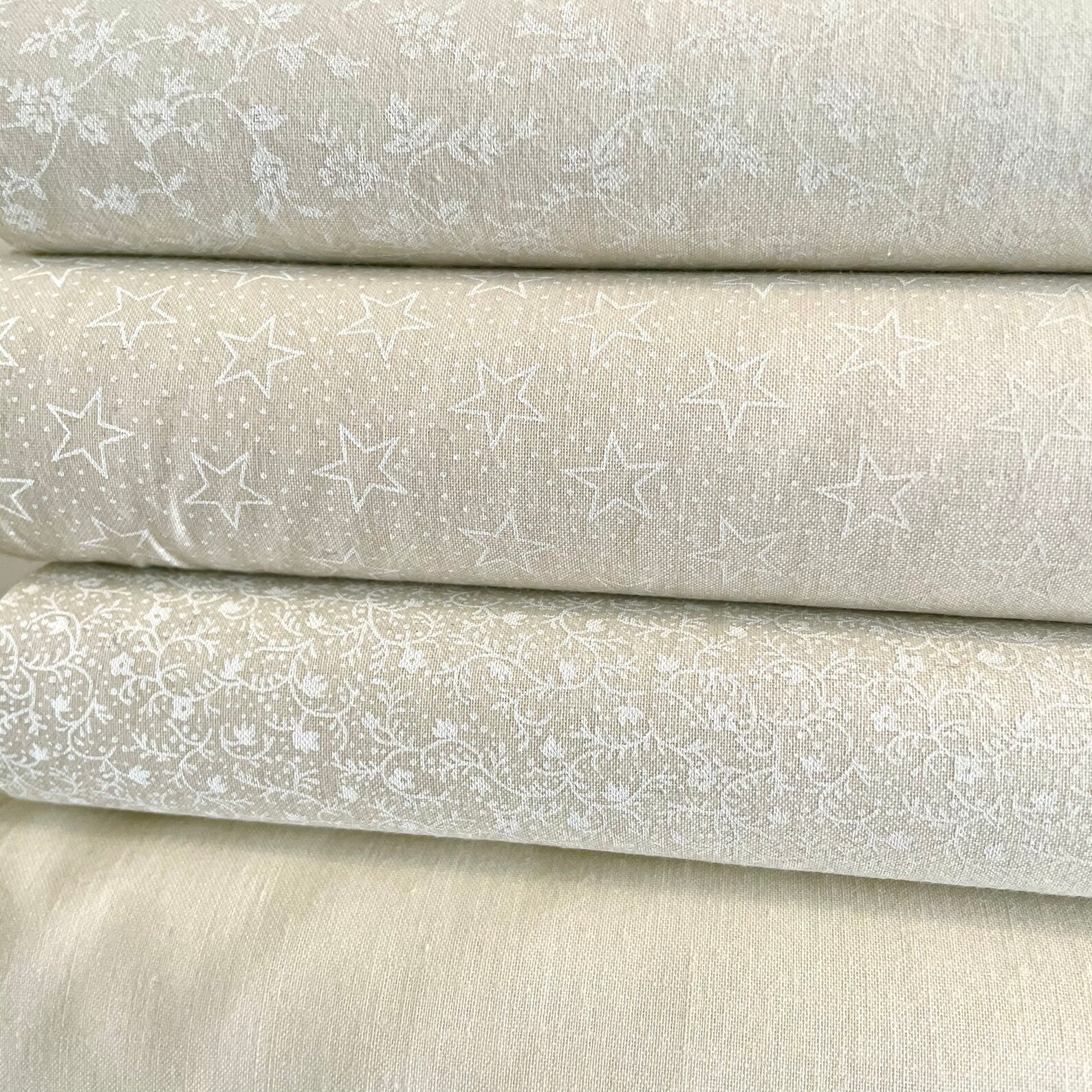 Cream Fabric Bundle Low Volume Fabric Bundle Neutral Cotton Etsy