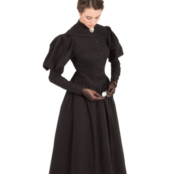 Vestido de luto negro victoriano