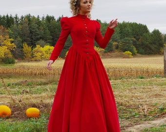 Dickens Victorian Corduroy Dress