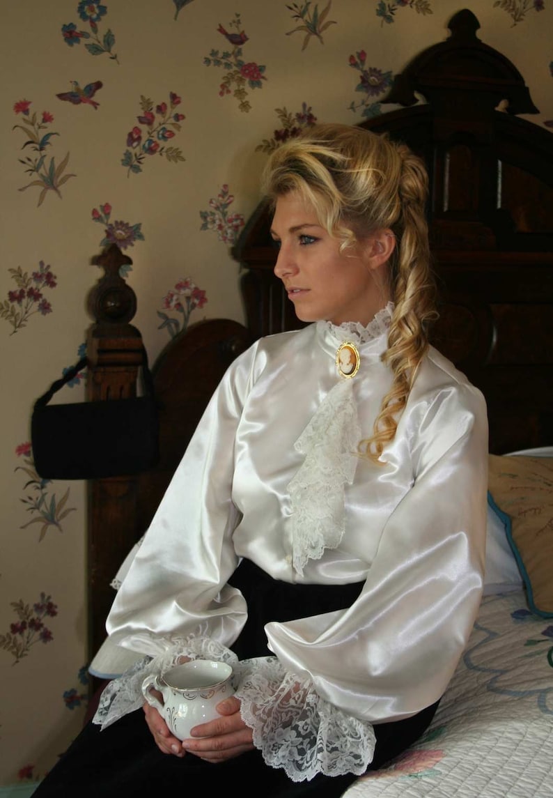 Edwardian Blouses |  Lace Blouses, Sweaters, Vests 110612 Madalina Victorian Blouse $89.95 AT vintagedancer.com