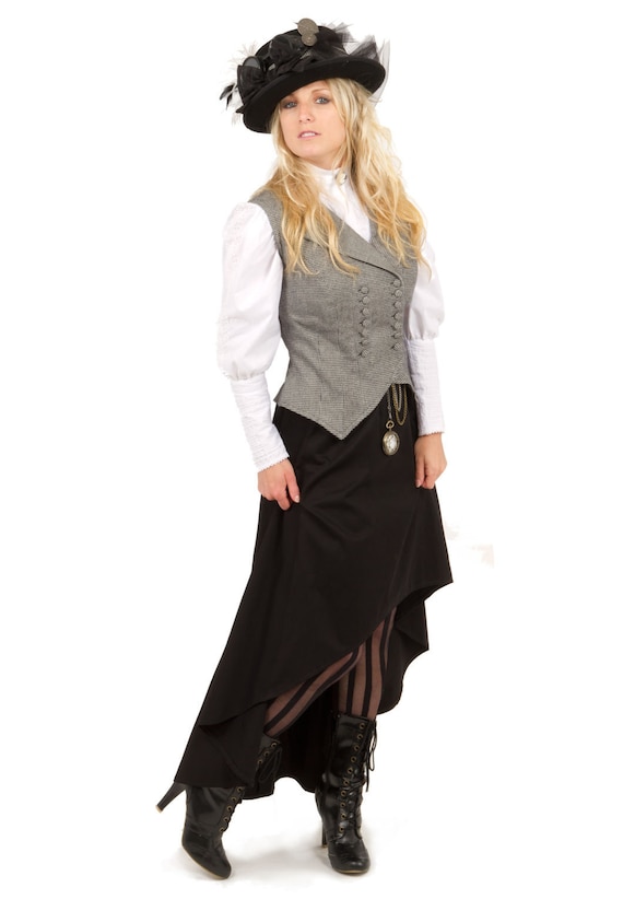 Steampunk Costumes, Outfits for Women Victorian Steampunk Vest Skirt and Blouse $187.00 AT vintagedancer.com