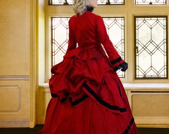 Countess Veronika Victorian Silk Bustle Dress