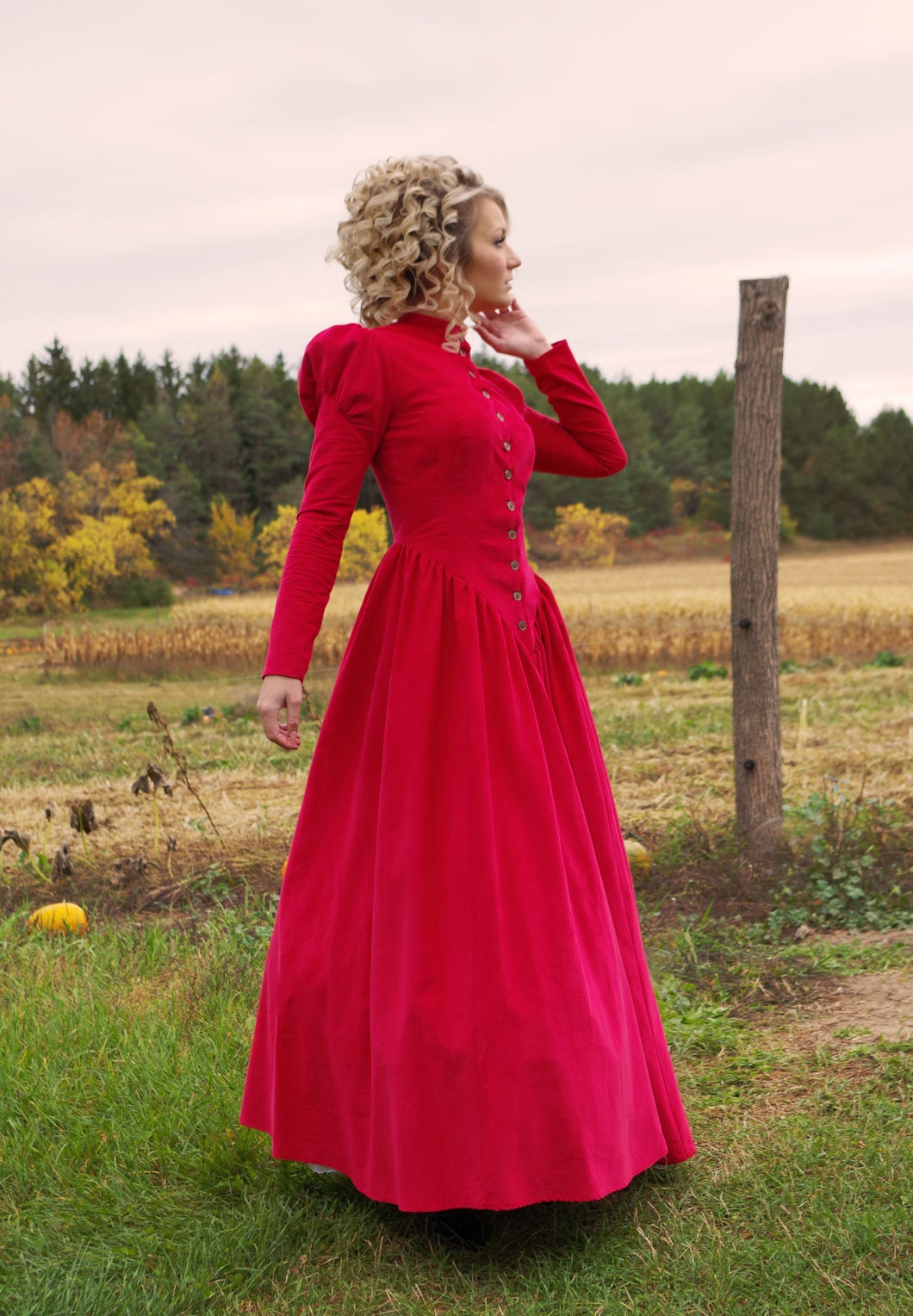 Dickens Victorian Corduroy Dress - Etsy