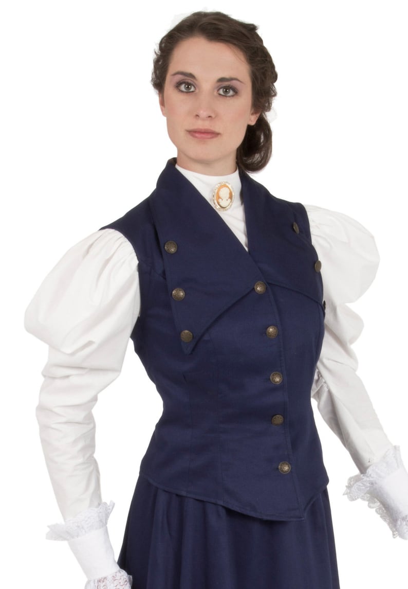 Victorian Blouses, Tops, Shirts, Vests, Sweaters Edwardian Twill Vest $89.95 AT vintagedancer.com