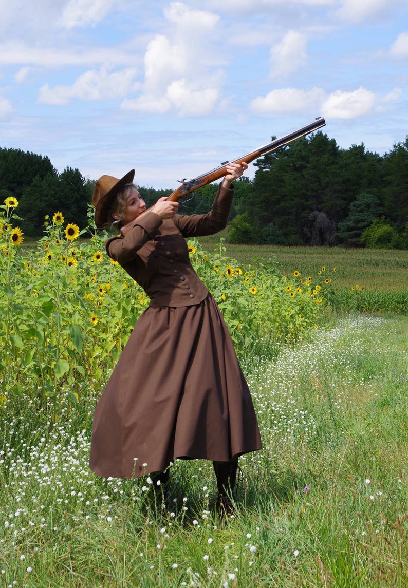 1870s Dresses, 1870s Costumes for Sale Annie Oakley Victorian Old West Suit $179.95 AT vintagedancer.com