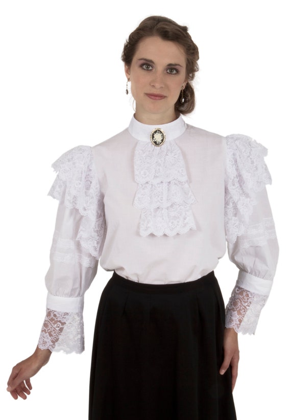 1900s Edwardian Style Blouses, Tops & Sweaters