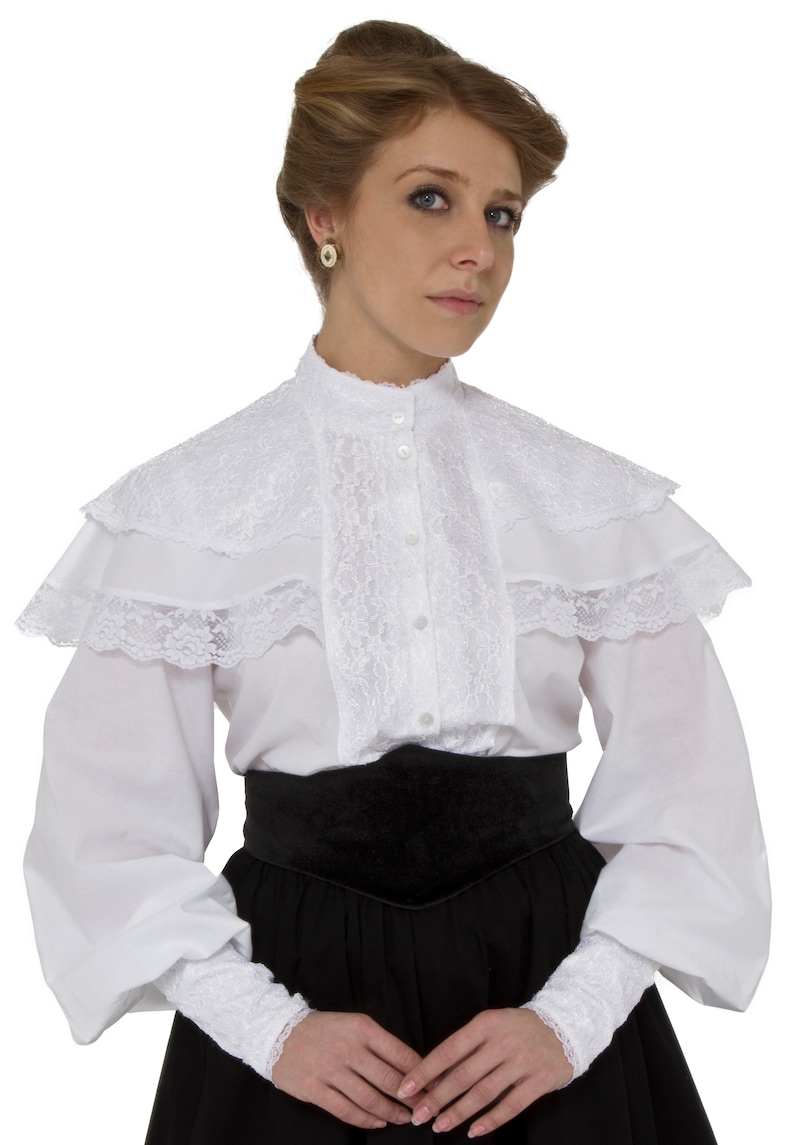 1900s Edwardian Style Blouses, Tops & Sweaters