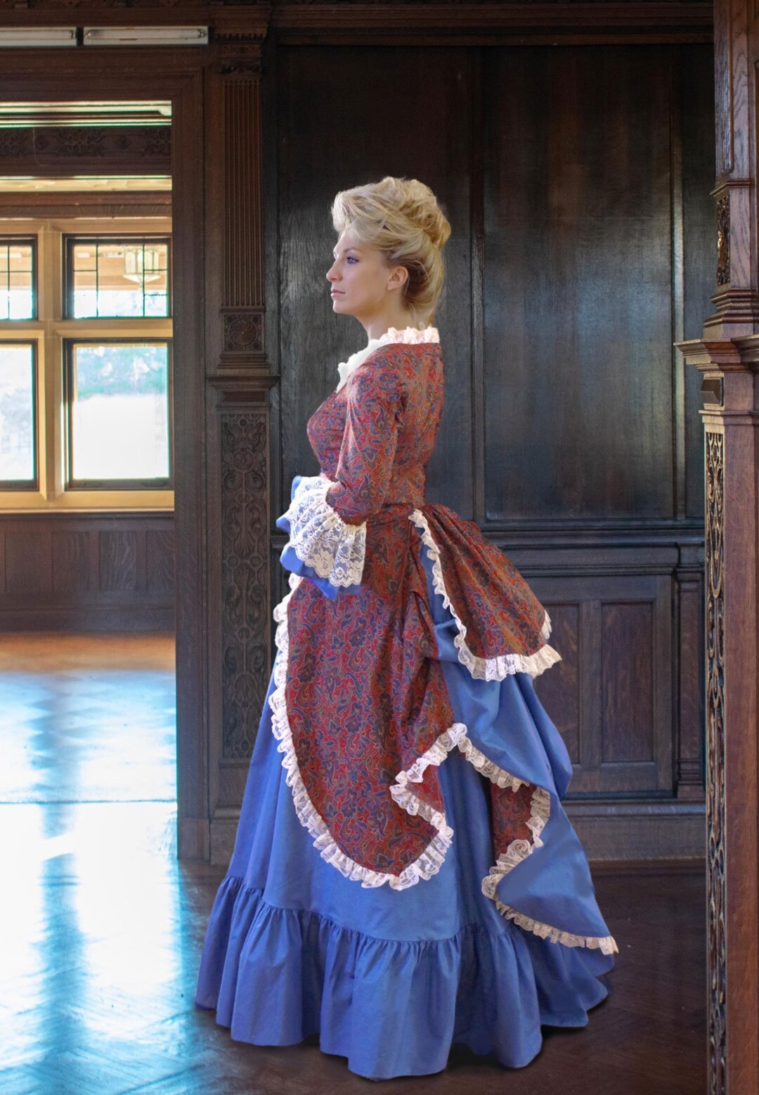 Lady Jess Paisley Victoria Bustle Dress Etsy