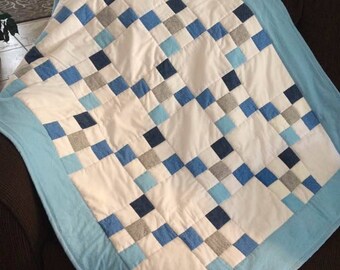 Nine Patch in Baby blue and grey