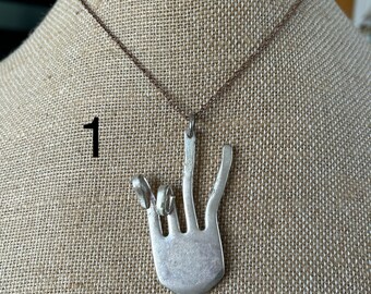 The Peace Sign Vintage Fork Necklace