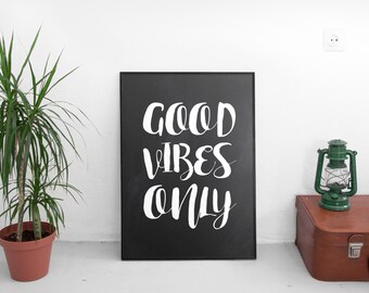 Good Vibes Only Print Encouraging Quotes Encouragement Gift Tribe Women ...