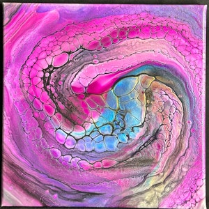 Odyssey-10x10- abstract- fluid art swipe– fluid art painting– one of a kind art-fluid art w/acrylic paint & pigment- fluid painting