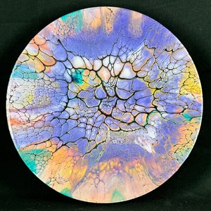 Lavish Pastel-10x10- Fluid art bloom- fluid Art- fluid art painting– one of a kind art – fluid art w/acrylic paint and pigment –abstract art