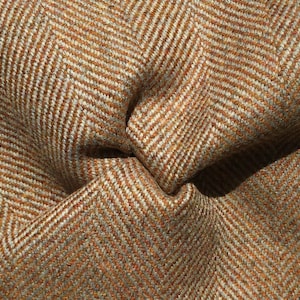 dark orange woollen herringbone interlined roman blind insulating sound qualities blackout warmth made to order made by hand in Scotland