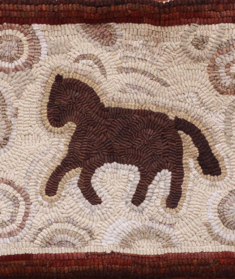 Horse. A rug hooking pattern. Primitive linen pattern. Etsy