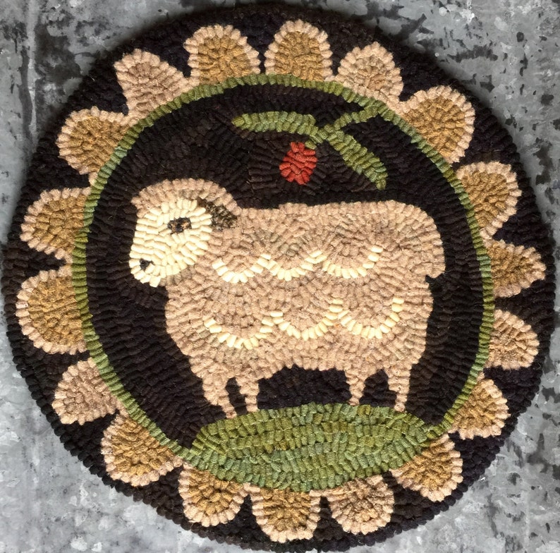 Miss Woolsey LINEN Rug hooking pattern from my Winter Etsy