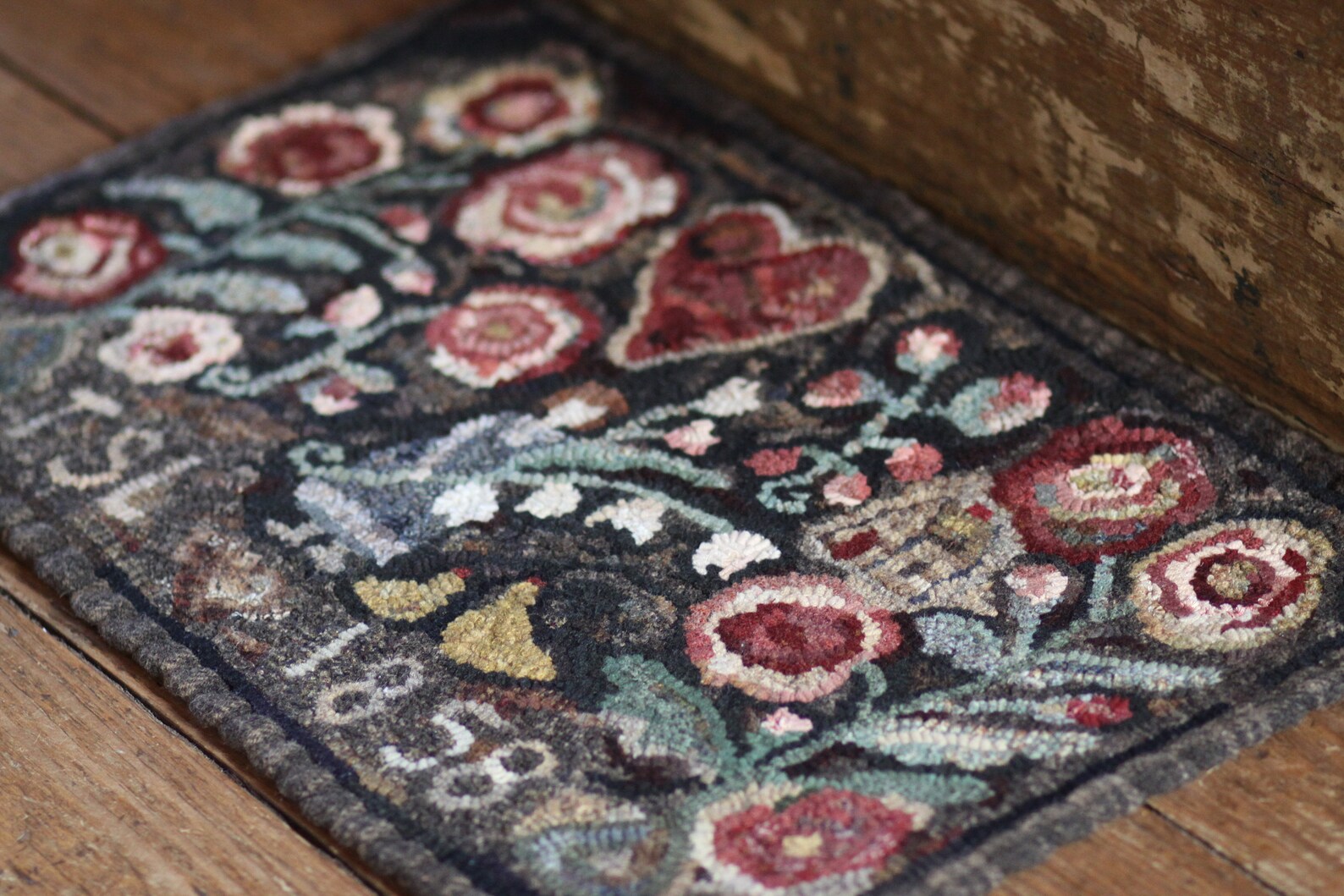 Rustic Rug Hooking Rug Hooking Pattern, Cottage Garden, Primitive Hooked Rug Pattern ...