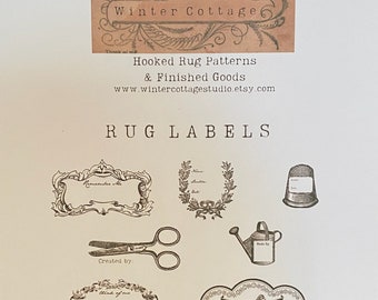 Rug Labels, Cotton Labels, Handmade Labels, Multiple Designs, Quilt Labels, Fabric Labels, Personalize, Handwork Labels, 100% cotton