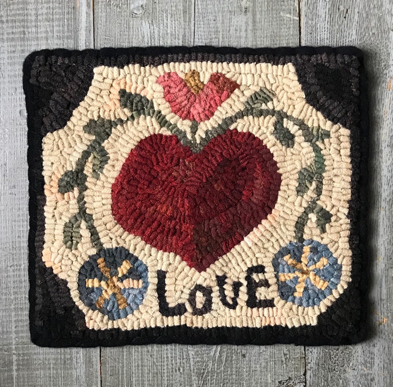 Rug Hooking Pattern, Primitive Hooked Rug Pattern, Hand Hooked Rug Patterns by Terri Leamer of