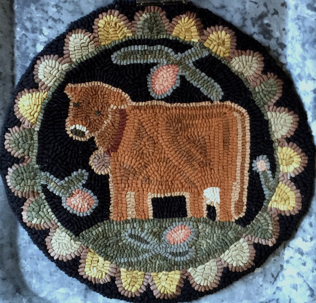Rug Hooking Pattern, Primitive Hooked Rug Pattern, Hand Hooked Rug ...