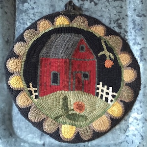 Rug Hooking Pattern, Primitive Hooked Rug Pattern, Original design by Winter Cottage Studio, Full Size Pattern