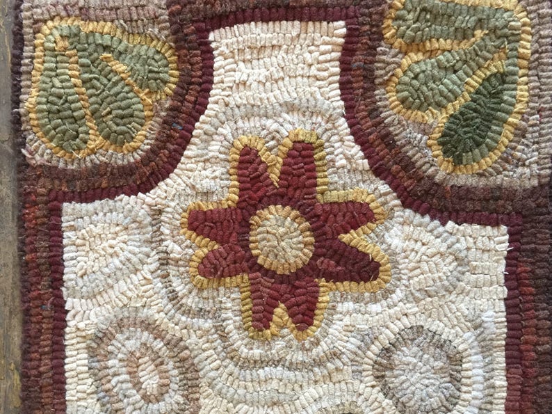 Rug Hooking Pattern Primitive Hooked Rug Pattern Hand Hooked Etsy