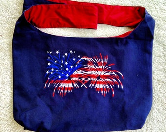 Bolso bandolera bordado patriótico