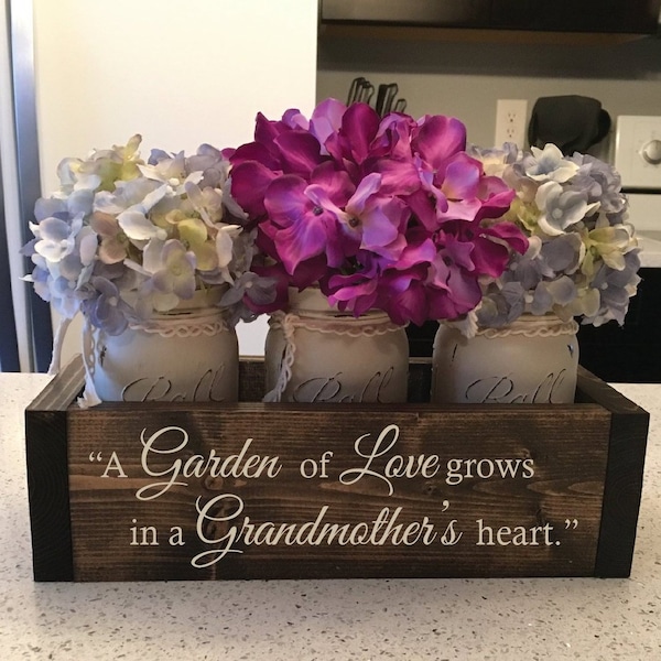 Grandma Gift Personalized | Gift for Grandmother | Personalized Gift for Women | Floral Arrangement Centerpiece | Gift for Grandma | Nana