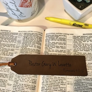 Gift for Pastor | Reverend Gift Personalized | Pastor Appreciation | Pastor Gift | Bibliophile Gift | Bookmarks for Books | Vegan Gift Ideas