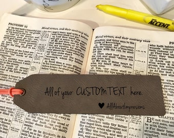 Custom Faux Leather Bookmarks | Perfect Vegan Gift | Customized Teacher Gift | Gift for Wife | Mother's Day Gift | Gift for Grandma & Women