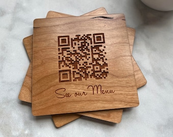 Wood Social Media Sign ENGRAVED/ Single or Double QR Code Sign - Etsy