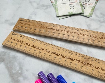 Back to School Custom Ruler | Personalized Ruler | Teacher Ruler Gift | My First Ruler | Wooden Ruler Personalized | Bamboo Ruler