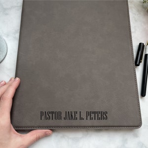 Padfolio Leather, Reverend Gift | Pastor Gift Personalized | Custom Portfolio | Officiant Gift |  Business Gift | Seminary Graduation Gift