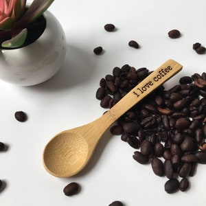 SET OF 5, Coffee Bar Spoons | Cute Coffee Gifts for Her | Coffee Stir Spoon | Tea Spoon | Stir Spoon | Coffee Favor Bag | Rise and Grind