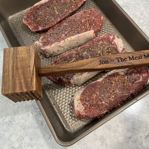 Personalized Meat Tenderizer, Custom Meat Mallet, Acacia Wood Material