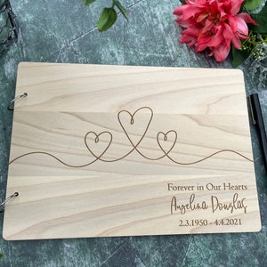 Funeral Guest Book | Funeral Sign In Book | Celebration of Life | Memorial Guestbook | Customizable Memorial Book | Laser Engraved