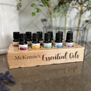 Personalized Essential Oil Tray, 11 Slots | Serenity Gifts, Oil Block Display | Office Must Haves | Oil Storage | Best Holistic Gift Ideas