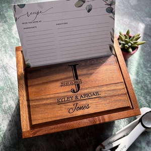 Boîte de recettes pour shower de mariage, Boîte de recettes de mariage, Boîte de recettes pour shower de mariage, Boîte de recettes de mariage, Boîte de recettes en bois avec cartes