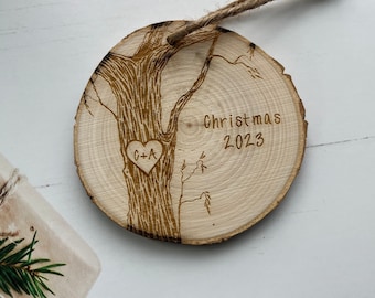 Personalized Christmas Ornaments, Engraved Ornament, Christmas Tree Ornament, Engraved Christmas Ornament, Couples Gift, Wedding Gift