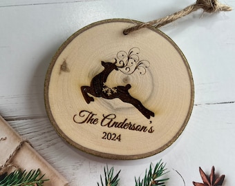 Christmas Ornaments 2022 | Personalized Ornaments 2022 | Reindeer Ornaments | Ornament with Last Name | Christmas Gift for Familys