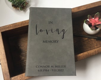 In Loving Memory Faux Leather Journal: Engraved Keepsake Book