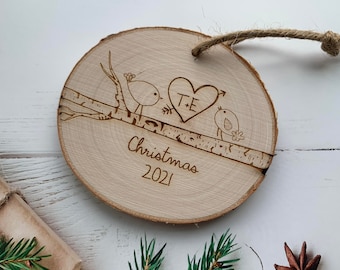 Couples Ornament | Couples Christmas Ornament | Personalized Ornament for Couples | Christmas Ornaments | Love Ornament | Bird Ornament