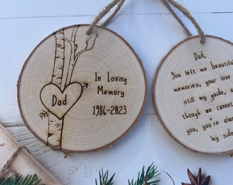 Memorial Ornament Dad | In Loving Memory Ornament | Memorial Gift | In Memory of Dad | Dad Memorial Ornament | Loss of Father Ornament