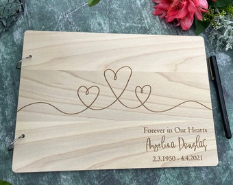 Funeral Guest Book | Funeral Sign In Book | Celebration of Life | Memorial Guestbook | Customizable Memorial Book | Laser Engraved