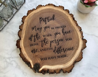 Personalized Retirement Plaque | May you be proud of the work you have done, the person you are, and the difference you have made | ENGRAVED