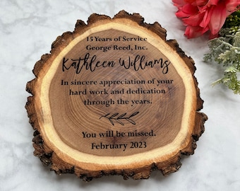 Years of Service Plaque for Men or Women | Personalized Retirement Gift | Retirement Gift for Coworker | Coworker leaving gift | Retiree