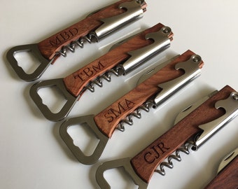 Engraved Corkscrew, Personalized Bottle Opener, Engraved Bottle Opener, Personalized Corkscrew, Groomsmen Gift, Wedding Party Favors, Groom