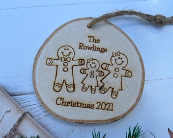 Family Christmas Ornaments Personalized | Personalized Ornaments | Personalized Christmas Ornaments | Gingerbread Family of 3 Ornament