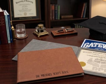 Custom Faux Leather Diploma Holder: Laser Engraved Certificate Cover, College Grad 2026